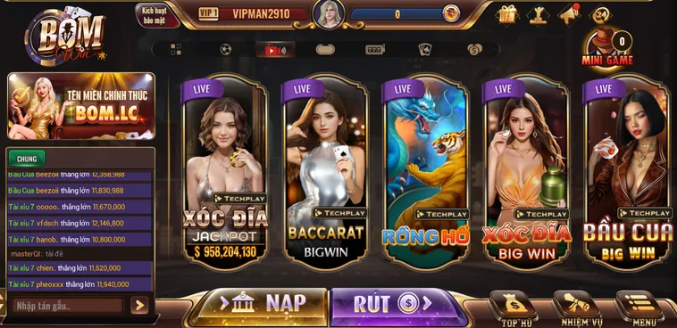 Trải Nghiệm Live Casino BomWin Sống Động Như Tại Las Vegas Thu Nhỏ